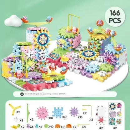 263-Piece 3D Puzzle Electric Gear Building Blocks Kit – STEM Construction Toy for Kids - Kidz Garage