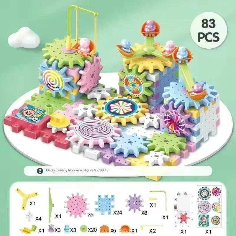 263-Piece 3D Puzzle Electric Gear Building Blocks Kit – STEM Construction Toy for Kids - Kidz Garage
