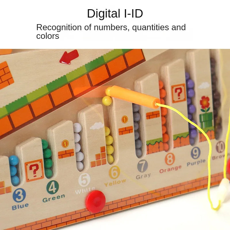 Montessori Magnetic Color & Number Maze – Educational Wooden Puzzle Toy for Kids - Kidz Garage