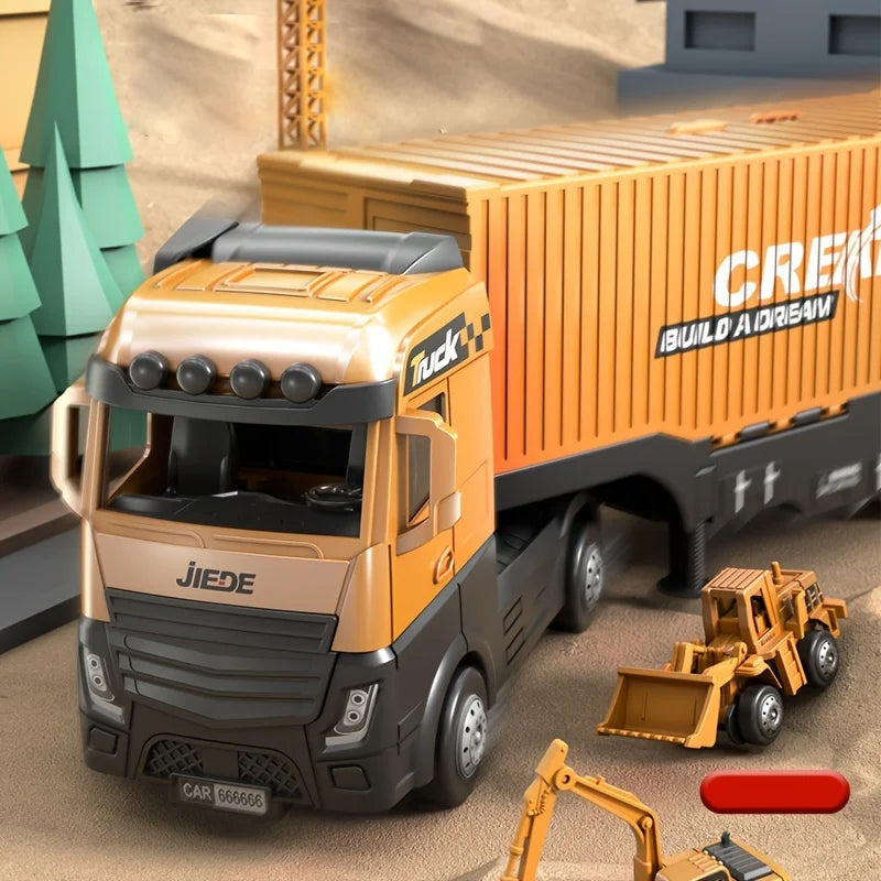 Alloy Construction Truck Set with Lights & Sound | Take-Apart Educational Vehicles for Kids - Kidz Garage