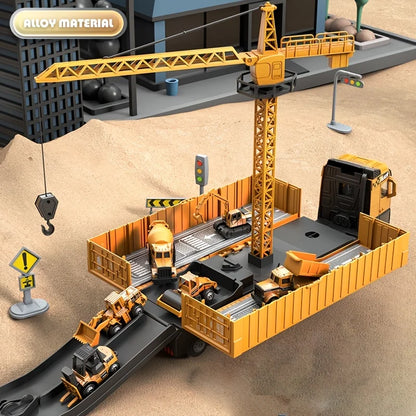 Alloy Construction Truck Set with Lights & Sound | Take-Apart Educational Vehicles for Kids - Kidz Garage