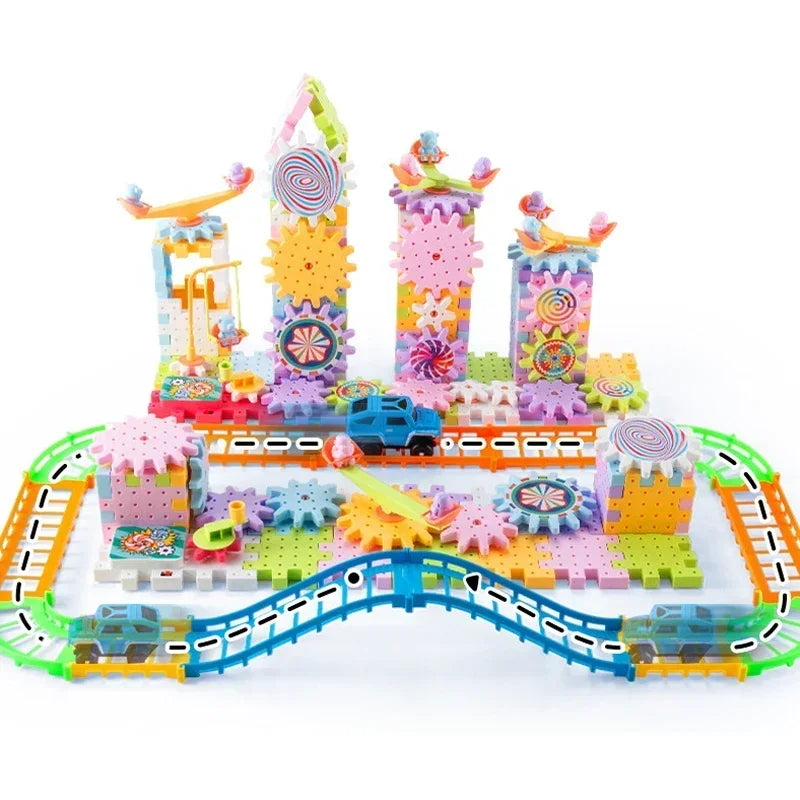 Electric Gears 3D Puzzle Building Kit – Interactive Gear Blocks Educational Toy for Kids - Kidz Garage