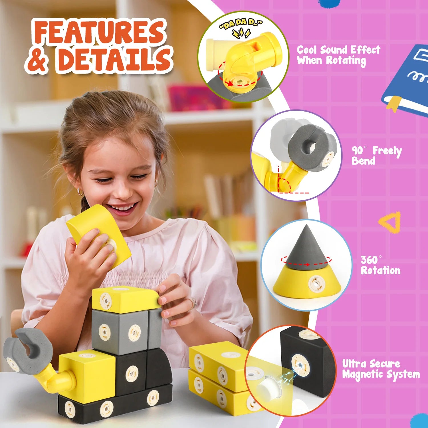30-Piece Magnetic Foam Building Blocks – STEM Robot Toys - Kidz Garage