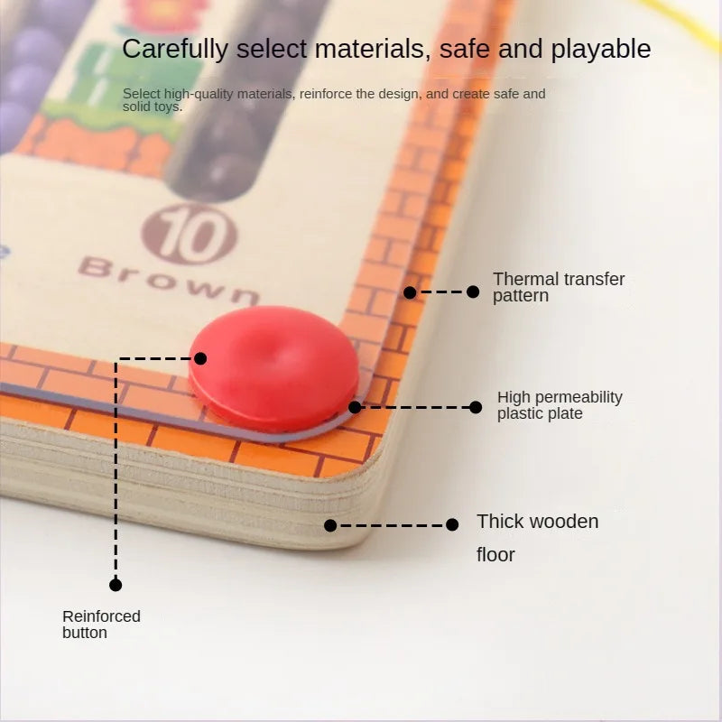 Montessori Magnetic Color & Number Maze – Educational Wooden Puzzle Toy for Kids - Kidz Garage