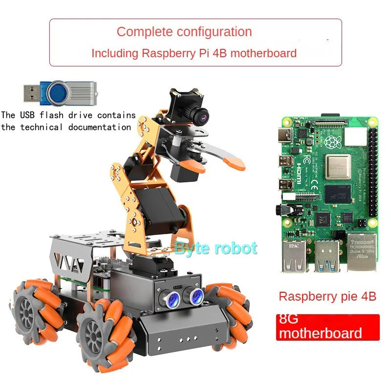 AI Robot Car Kit with Robotic Arm – Open Source  DIY Robot | STEM Coding & AI Education Kit - Kidz Garage