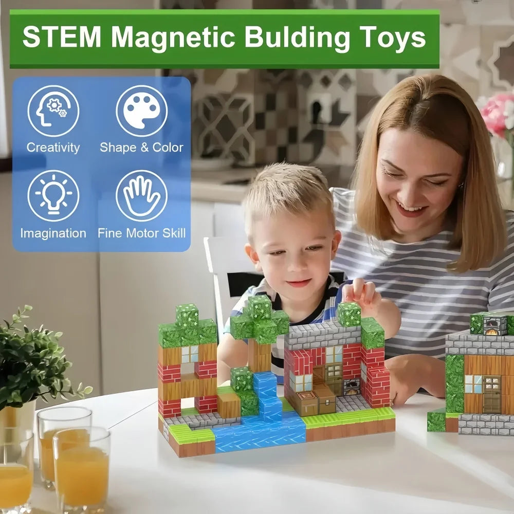 STEM Magnetic Building Blocks Kit – Creative Engineering Construction Toy Set for Kids Ages 3–12 - Kidz Garage