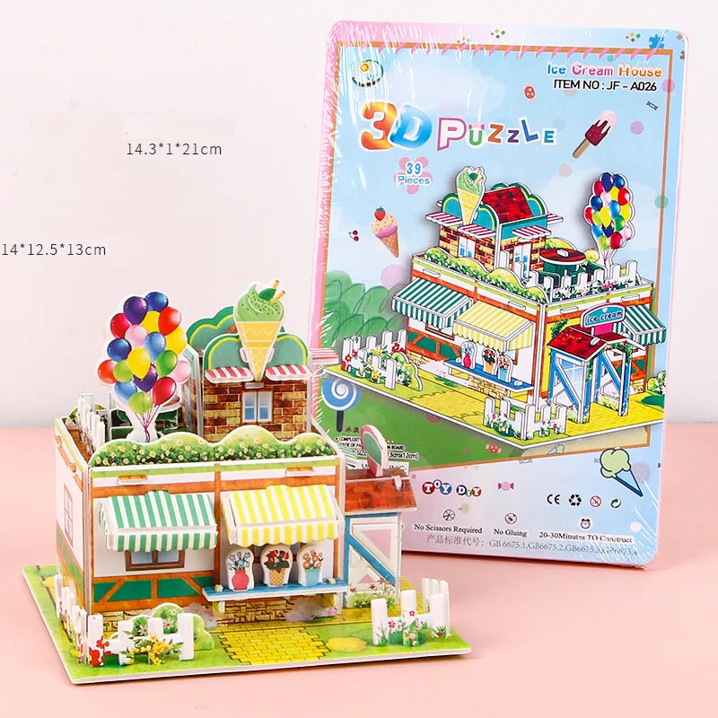 3D DIY Puzzle House STEM Craft Kit – Educational Paper Building Toy for Kids & Families - Kidz Garage