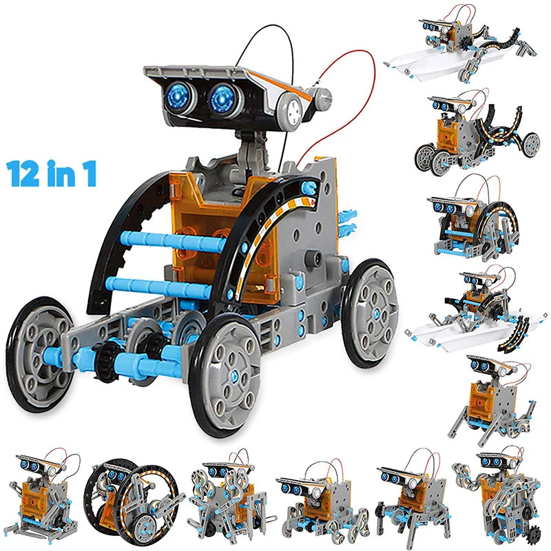 12-in-1 Solar Powered STEM Robot Kit – DIY Educational Toy for Kids - Kidz Garage